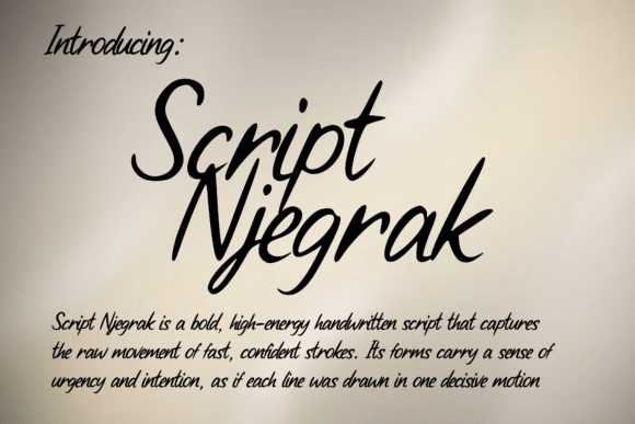 Script Njegrak: The Dynamic Handwritten Font for Bold Brands